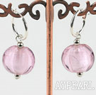 Le style mignon ronde et plate forme rose boucles d'oreilles glacis colorés