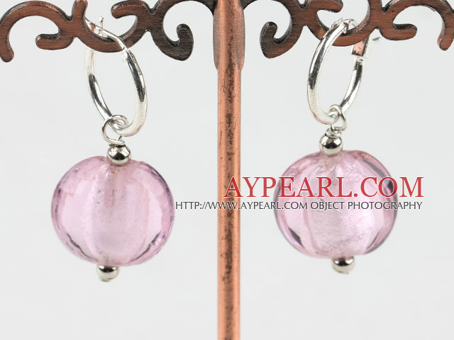 Le style mignon ronde et plate forme rose boucles d'oreilles glacis colorés