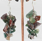 6-7mm cluster style indian agate chips earrings