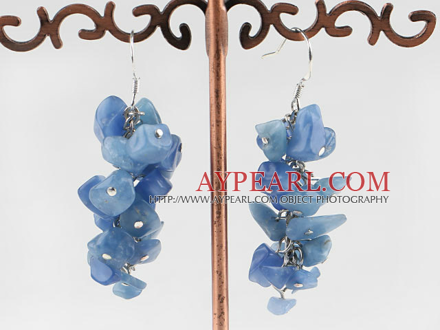 cluster style kyanite chips stone earrings