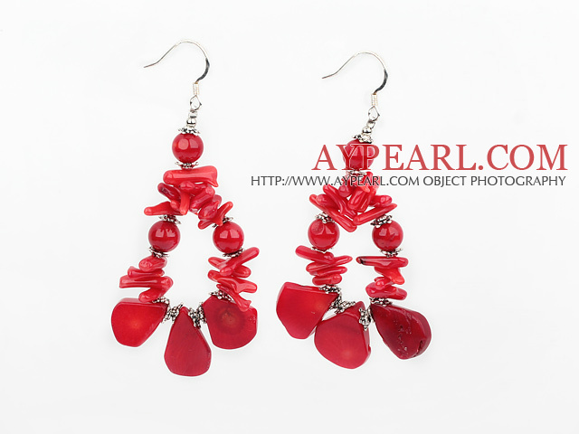 Boucles d'oreilles rouges corail