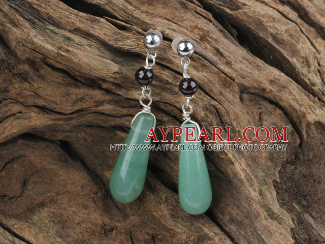 Boucles d'oreilles grenat aventurine