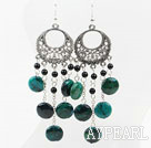 Rund Achat und Flach Rund Phoenix Stone Earrings