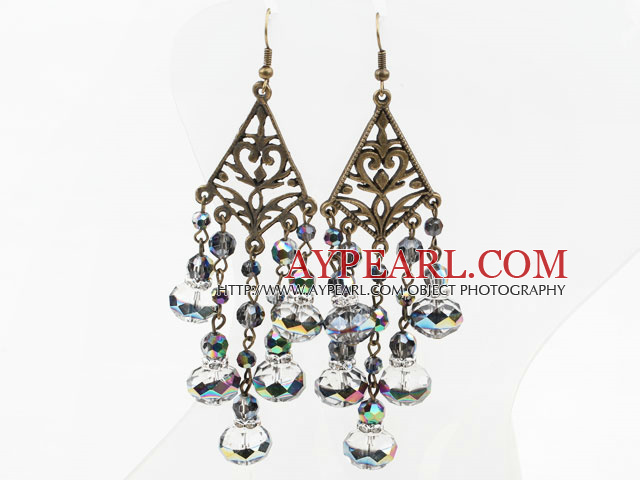 Vintage Style Multi Color Crystal Earrings