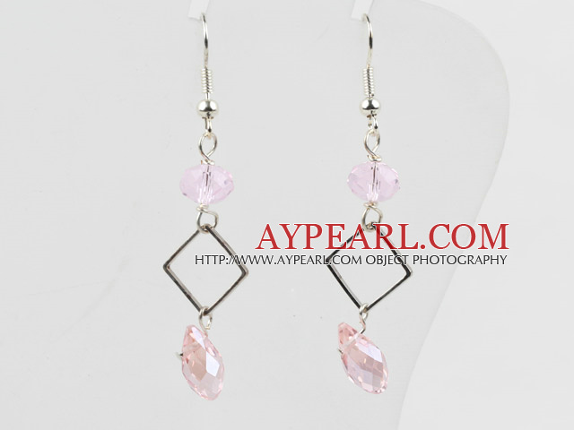 Simple Style Pink Crystal Ohrringe