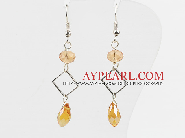 Simple Style Yellow Crystal Dangle korvakorut