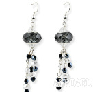 Nouveau design de couleur noire Boucles d'oreilles Charme Glaze