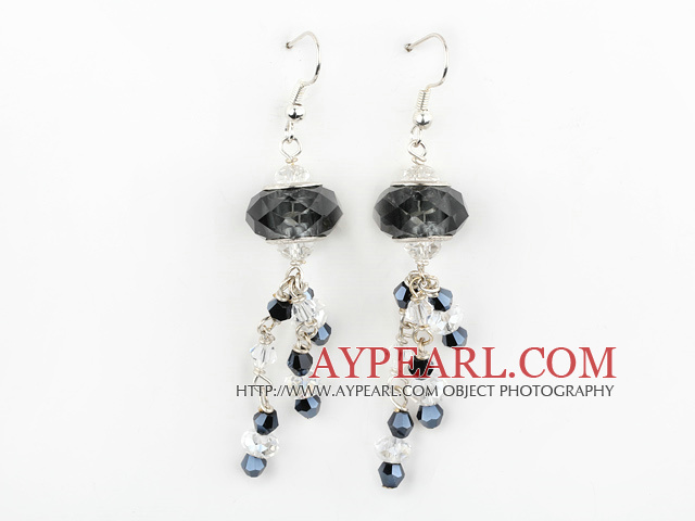 Nouveau design de couleur noire Boucles d'oreilles Charme Glaze