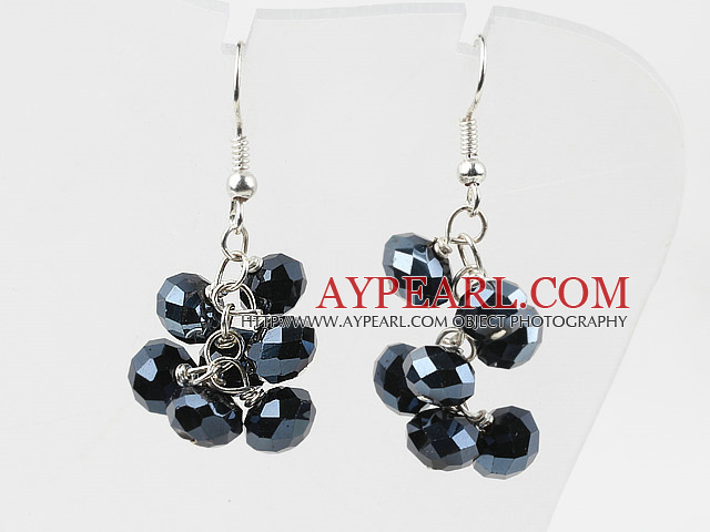 Cluster Stil Black Crystal øredobber