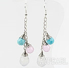 Style de Dangle assorties Multi Color Drop Earrings forme du cristal