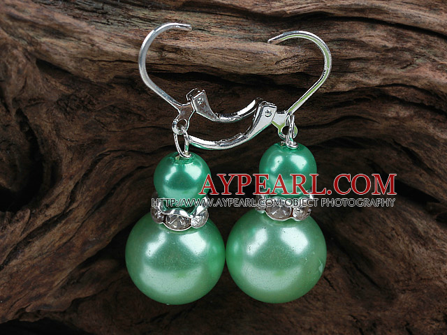 New Design Snowman Shape Dark Green Seashell Christmas Earrings