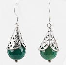 Classic Design à facettes Boucles Agate verte