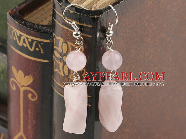 boucles d'oreilles rose quartze