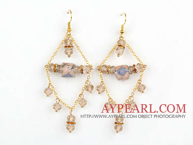 New Design Crystal and Colored Glaze Charm Earrings
