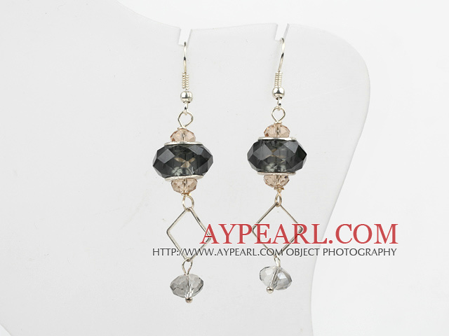 Fashion European Colored Glaze And Multi Crystal Charm Earrings