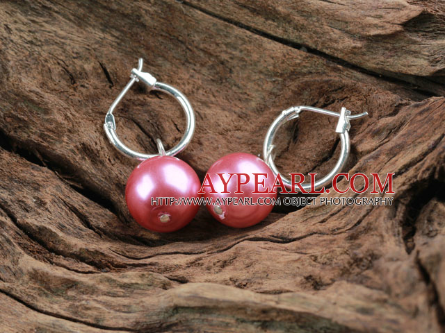 Simple Style Rose Color Seashell Earrings