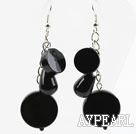 Boucles d'oreilles assorties Noire Agate style Dangle