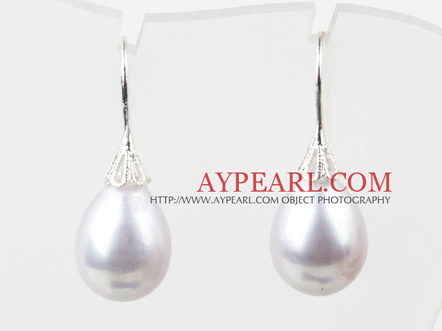 Classic Design Drop Shape Light Gray Color Seashell Beads Earrings