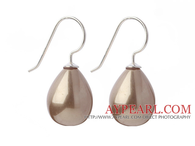 Classic Design Drop Shape Golden Color Seashell Beads Earrings