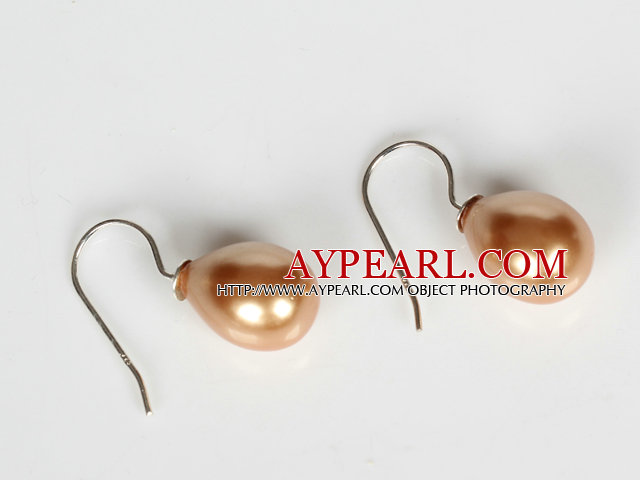 Classic Design Drop Shape Lighe Coffee Color Seashell Beads Earrings