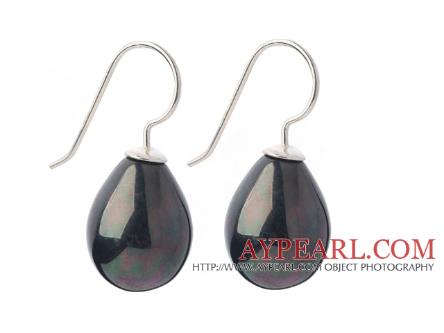 Classic Design Drop Shape Black with Colorful Seashell Beads Earrings