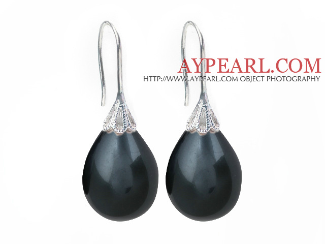 Classic Design Drop Shape Black Color Seashell Beads Earrings