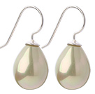 Classic Design Drop Shape Light Yellow Green Color Seashell Beads Earrings