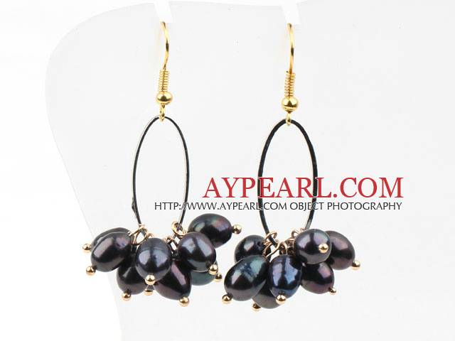 18mm Fish Shape Dark Blue Austrian Crystal Earrings