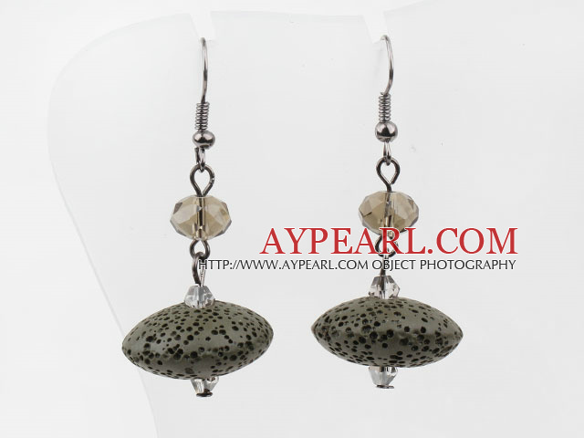 UFO Shaped Volcanic Stone Earrings