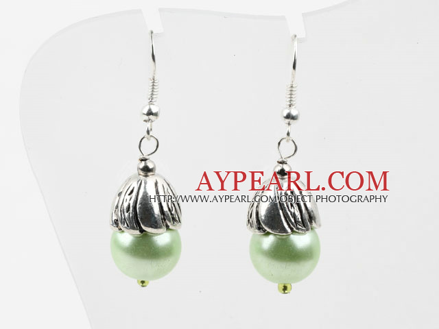 Simple, style Green Light Perles de coquillage Boucles d'oreilles