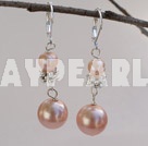 Wholesale natual pink pearl and sea shell beads pearl earings