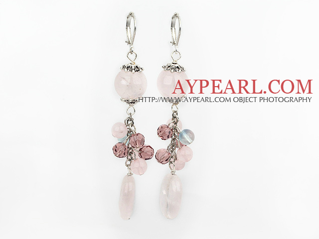 και τριαντάφυλλο quartz earrings σκουλαρίκια χαλαζία