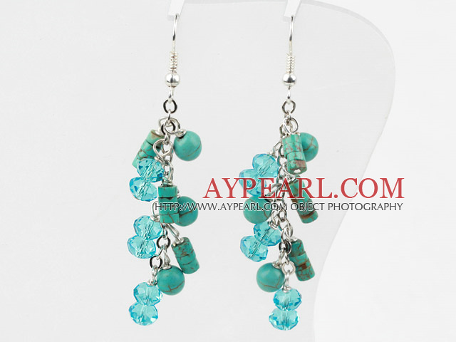 Nouveau design Assortiment de turquoise et vert Boucles d'Oreille Cristal