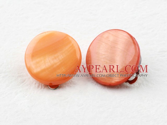 Classic Design Big Style Orange Farbe Shell Ohrclips