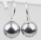 Classic Design Round Shape 10mm Gray Seashell Beads Earrings