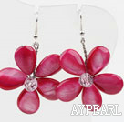 New Design Dyed Peach Pink Shell Flower Spring Earrings