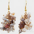 Cluster style persan gris Boucles d'oreilles en agate