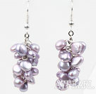 Cluster Violet Boucles d'oreilles de style pourpre perles d'eau douce