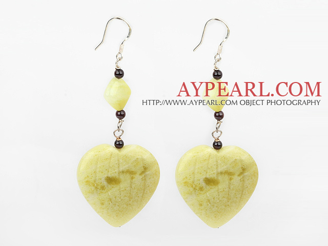 grenat et boucles d'oreilles en pierre de citron