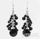 Série Black assorties noir Boucles d'oreilles en agate