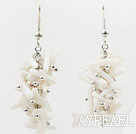 Cluster Style Branch Shape White Devil Coral Earrings