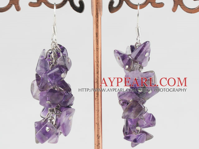 natürlichen Amethyst Chips Ohrringe