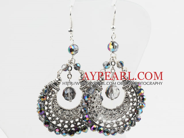 Gorgeous Style Big Drop Shape Multi Color Crystal Earrings