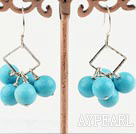 8mm round turquoise earrings