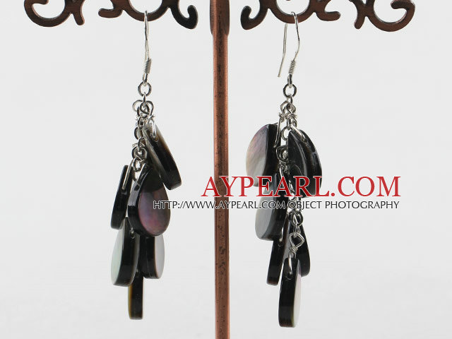 boucles d'oreilles noires shell lèvres