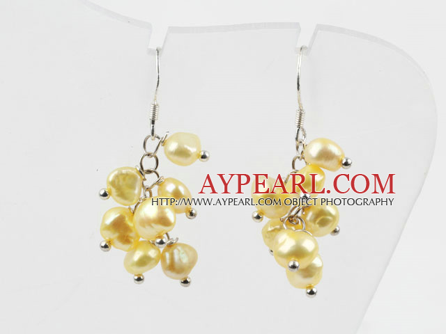 Teints en jaune Boucles d'oreilles perles d'eau douce