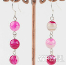 8mm rose Pendants d'oreilles en agate