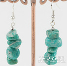 Fashion 12Mm Layer Green Semiprecious Stone Dangle Earrings With Fish Hook