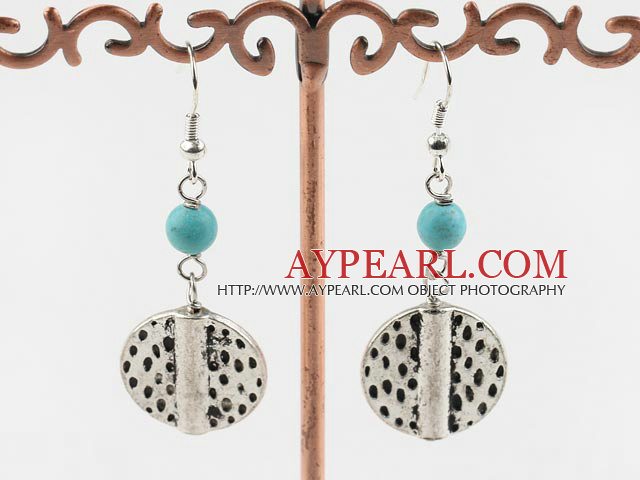 turquoises et au Tibet sivler boucles d'oreilles