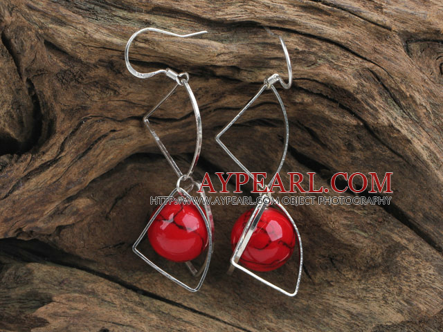 trendy 14mm rund Blut Stein Ohrringe
